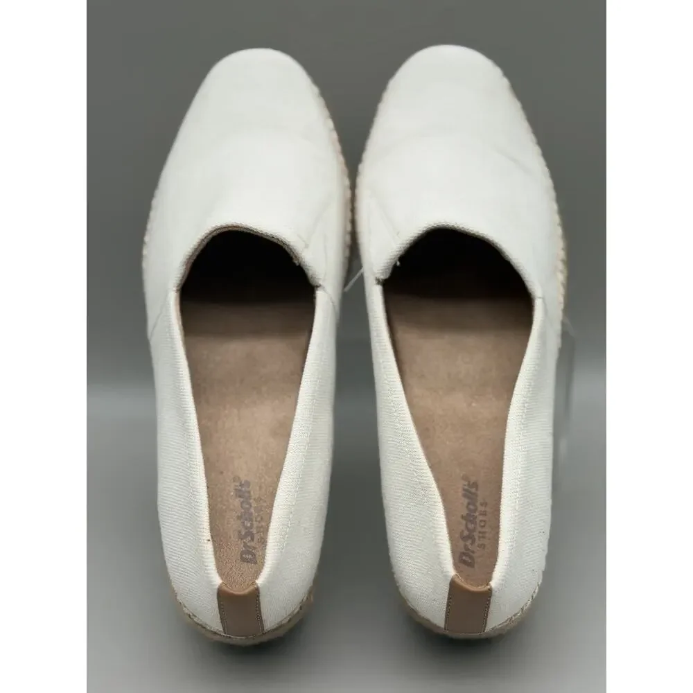 Dr. Scholl's Shoes Women's Sunray Espadrille Loafer White Canvas, Size 11 M